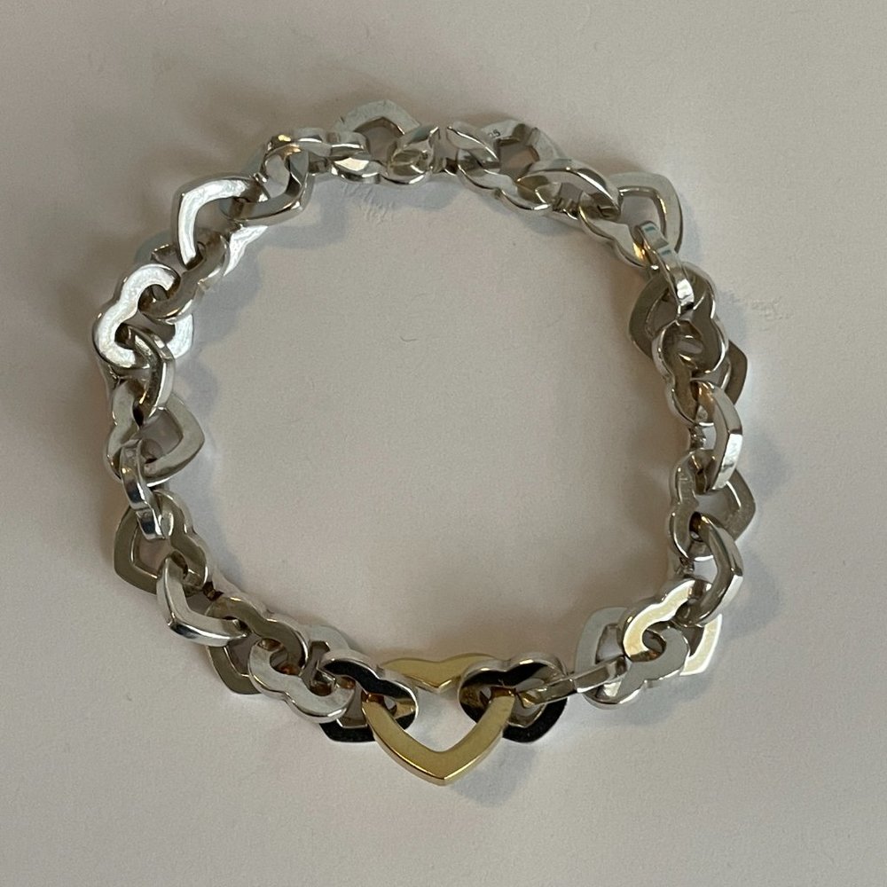 Interlocking Hearts 925 Silver Bracelet